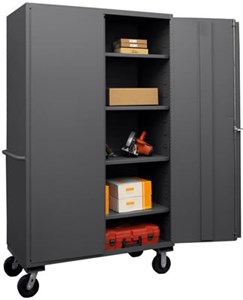 4 Shelf Mobile Cabinet, 16 Gauge, Shelf 500 lb Cap