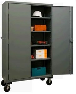 4 Shelf Mobile Cabinet, 12 Gauge, Shelf 900 lb Cap