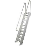 Aluminum Flush Top Tread Ships Ladder, 68 Degree