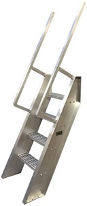 Welded Aluminum Ships Ladder Steep Incline