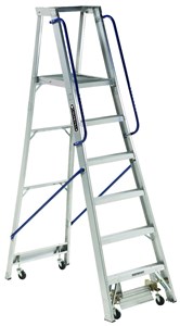 Aluminum Platform, Rolling Ladder