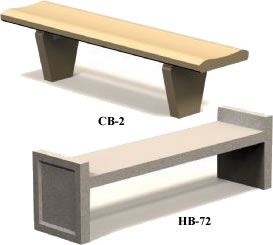 Concrete Bench, 72 x 18 x 18
