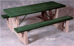 Concrete & Steel Table, 72"x66"x29"
