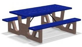 Concrete & Steel Table, 96"x66"x29"