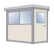Guard Booth,Overhang Roof,One Swing Door