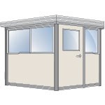Guard Booth, Integral Roof, One Swing Door