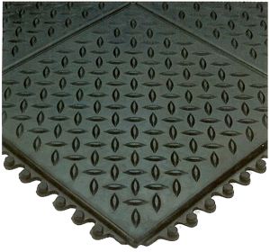 Modular Diamond Plate 3'x3' Grease Proof Mat-Black